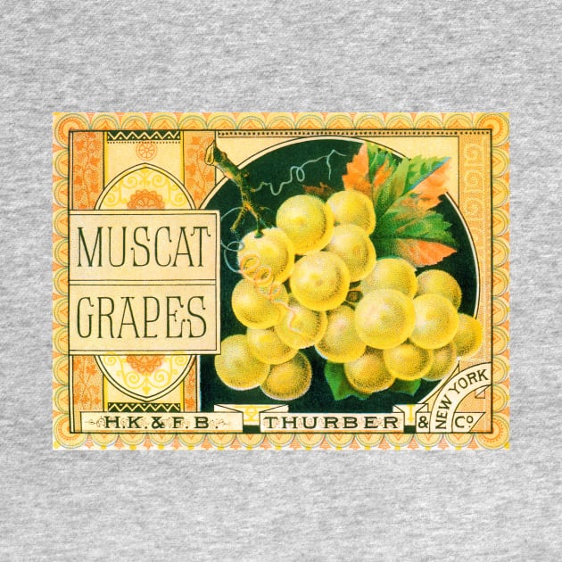 Vintage Muscat Grapes Thurber Fruit Crate Label by MasterpieceCafe